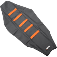 MOOSE RACING Ribbed Seat Cover Black Cover/Orange Ribs KTM