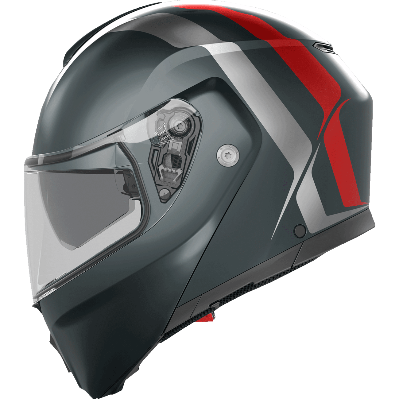 AGV Streetmodular Helmet Resia Matte Gray/Silver/Red Small 2118296002006S