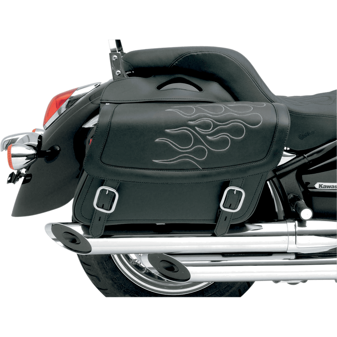 SADDLEMEN Flame Saddlebag Silver Medium X021050403