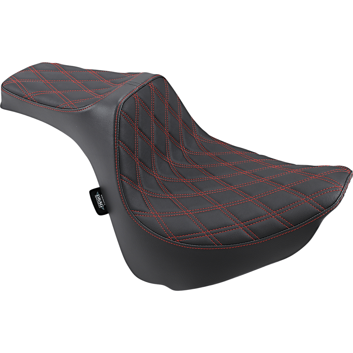 DRAG SPECIALTIES Predator III Seat Double Diamond Red Stitched FXFB/S '18-'22