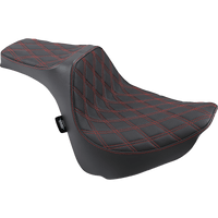 DRAG SPECIALTIES Predator III Seat Double Diamond Red Stitched FXFB/S '18-'22