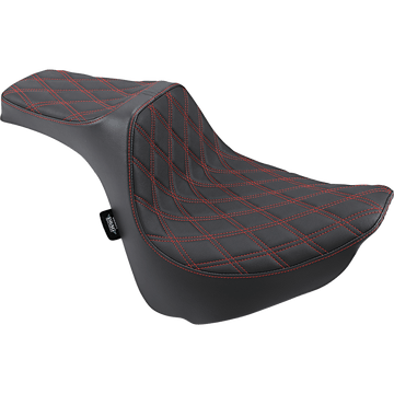 DRAG SPECIALTIES Predator III Seat Double Diamond Red Stitched FXFB/S '18-'22