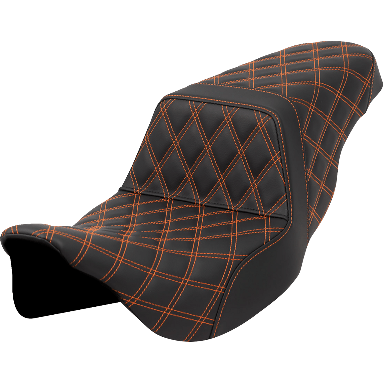 SADDLEMEN Step-Up Seat Lattice Stitch Orange Stitch FLH/FLT '08-'23 A80807B175ORA