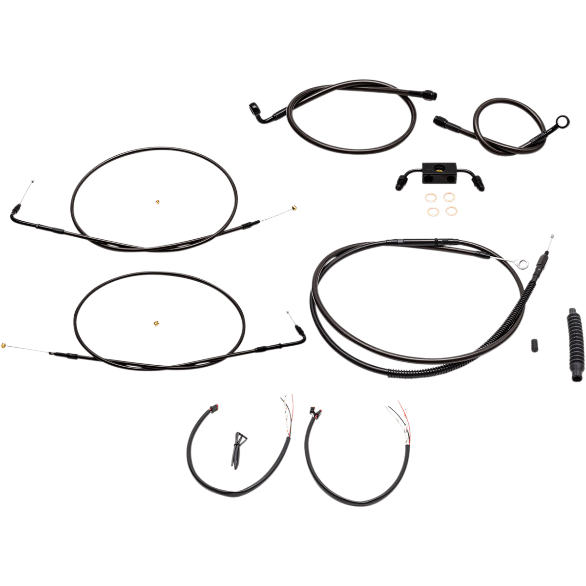 LA CHOPPERS Handlebar Cable/Brake Line Kit Complete Mini Handlebars Midnight