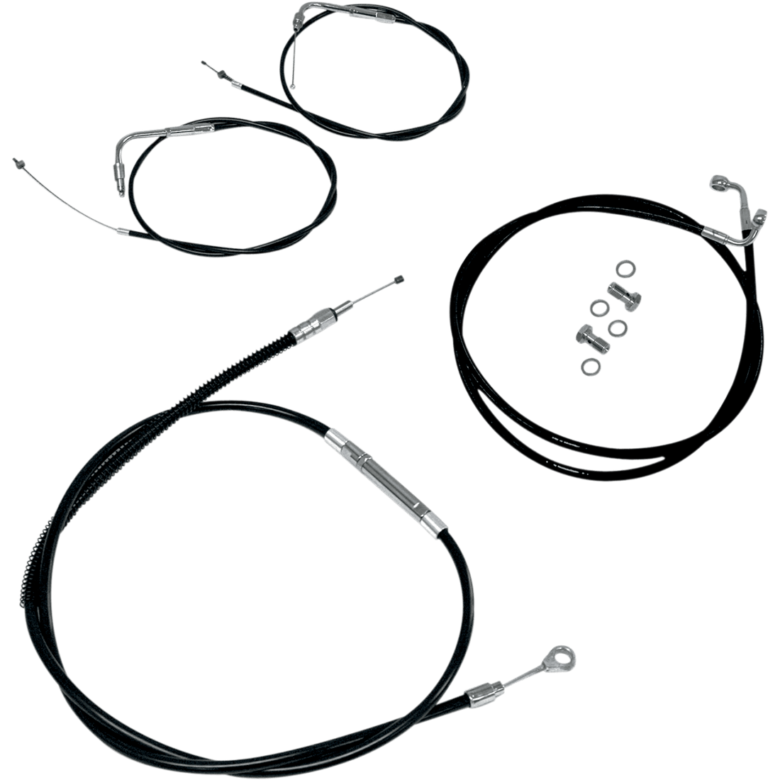 LA CHOPPERS Handlebar Cable/Brake Line Kit 18" 20" Ape Hanger Handlebars Black Vinyl LA8210KT19B