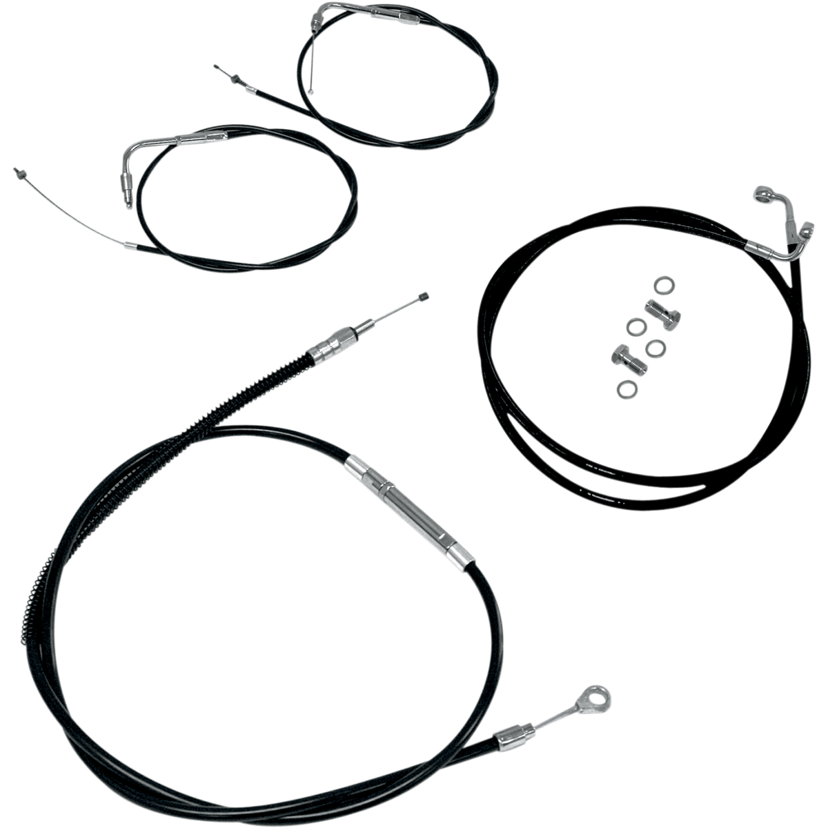 LA CHOPPERS Handlebar Cable/Brake Line Kit 18" 20" Ape Hanger Handlebars Black Vinyl LA8210KT19B