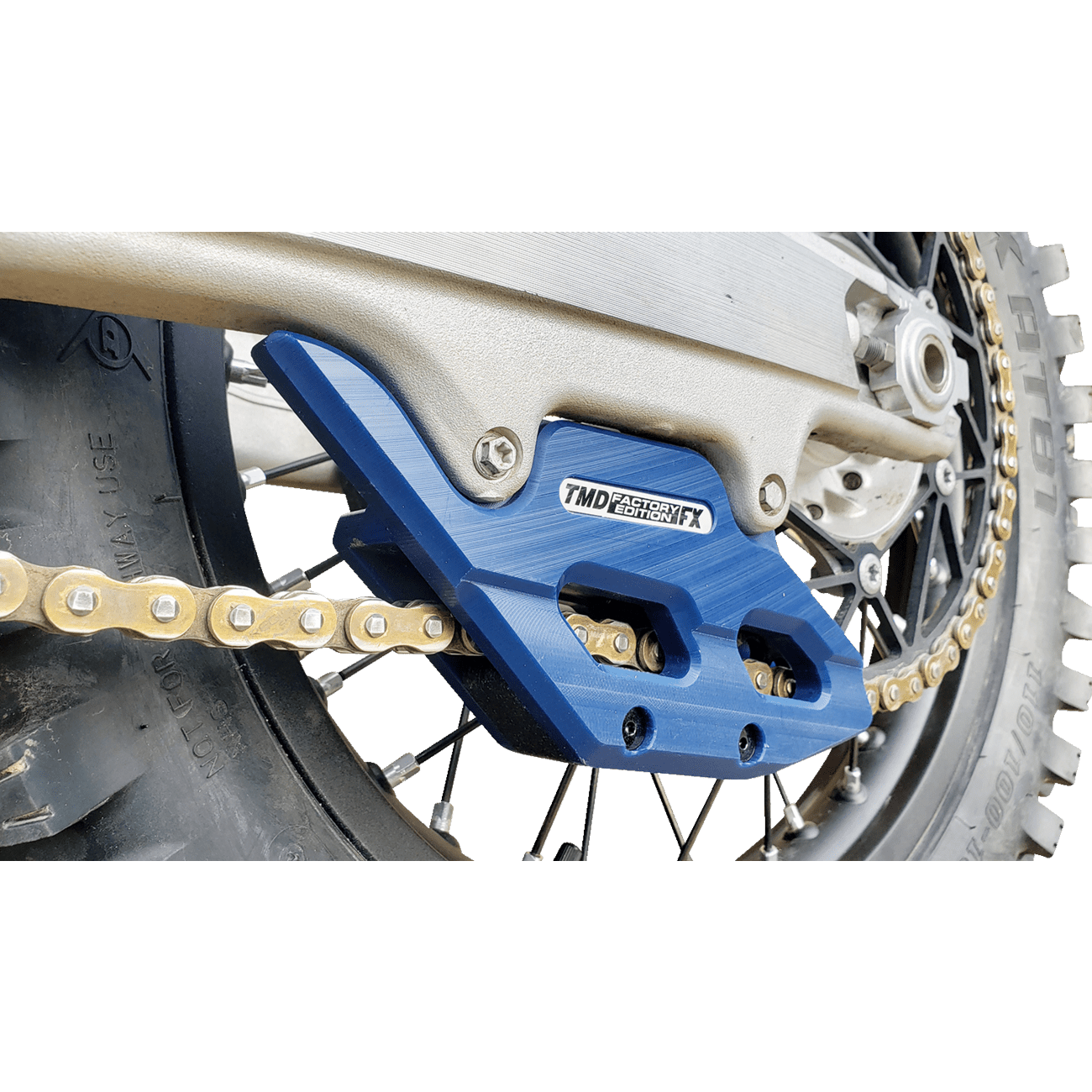 T.M. DESIGNWORKS Factory Edition Chain Guide With Replacement Wear Pad Blue RCGKT5BL2