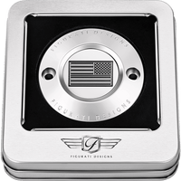 FIGURATI DESIGNS Timing Cover 2 Hole Green Line American Flag Stainless Steel FD72TC2HSS