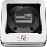 FIGURATI DESIGNS Timing Cover 5 Hole Blue Line American Flag Black FD71TC5HBLK