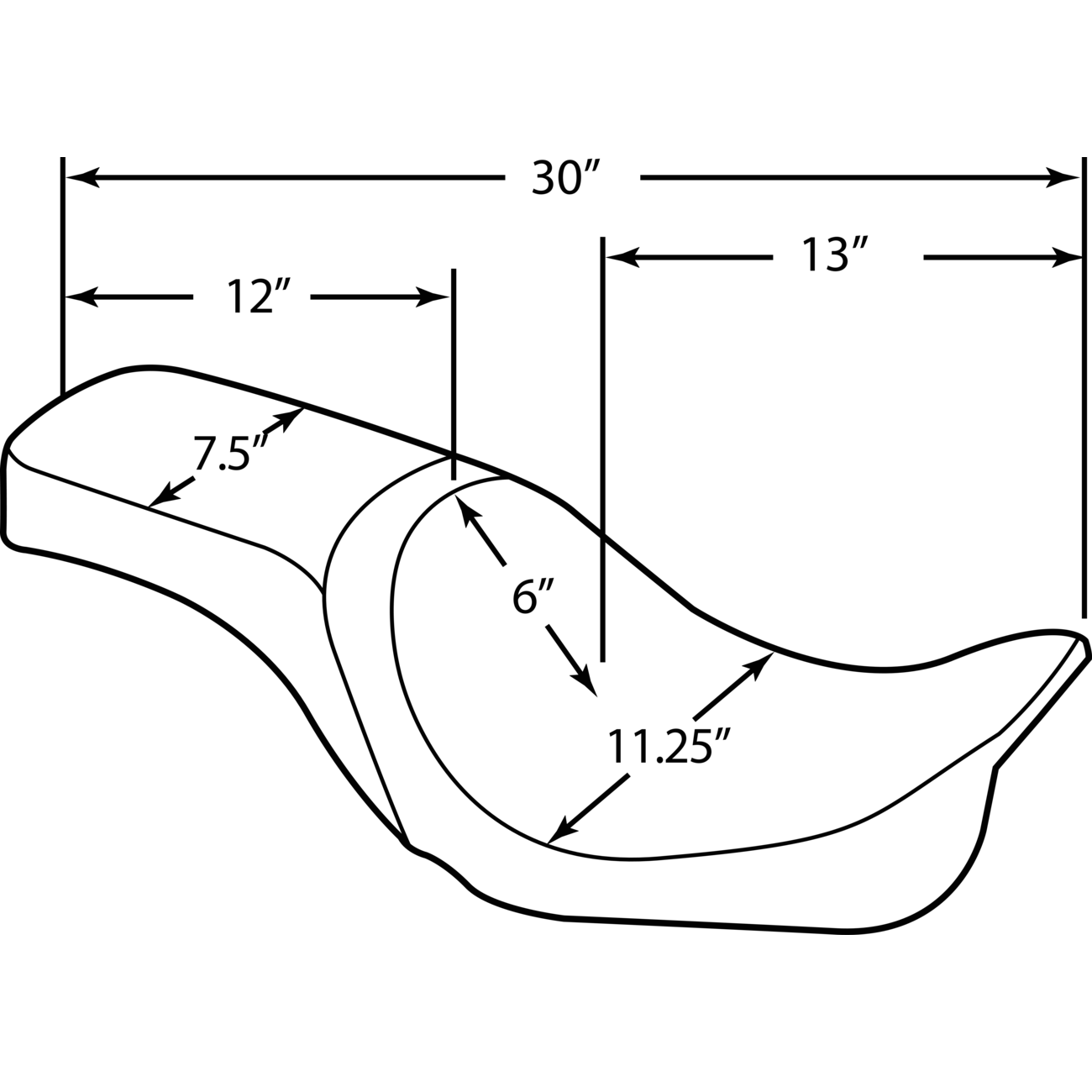 DRAG SPECIALTIES Predator 2-Up Seat Smooth FXD '96-'03