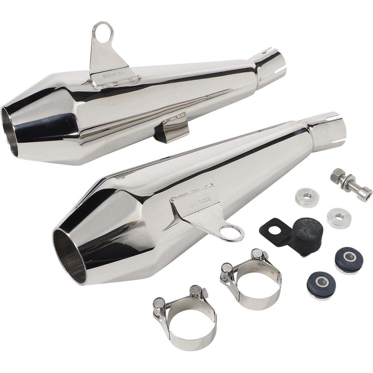 BRITISH CUSTOMS Shorty Predator Pro™ Mufflers Polished BC902116P