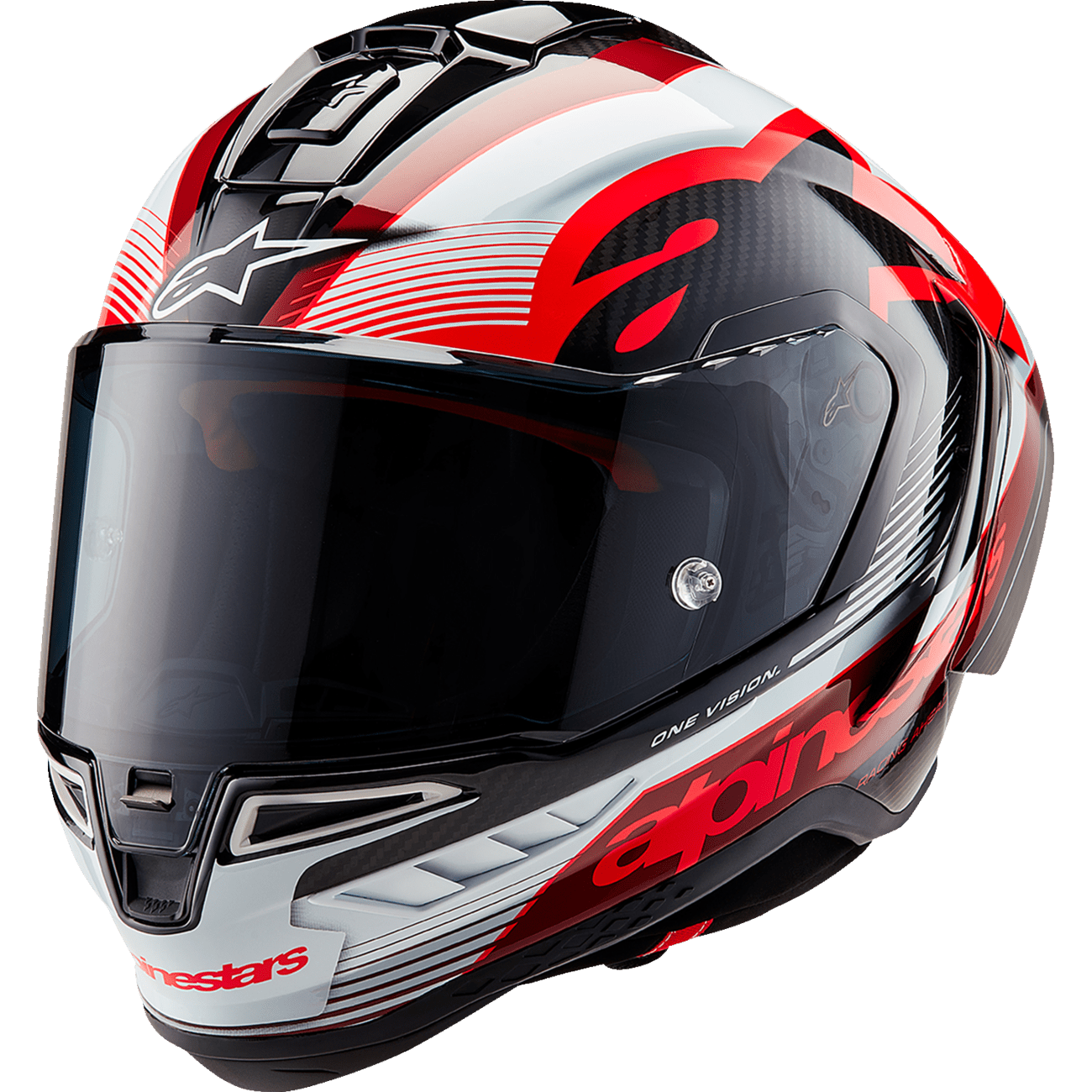 ALPINESTARS Supertech R10 Helmet Team Black/Carbon Red/Gloss White Large 82002241352L