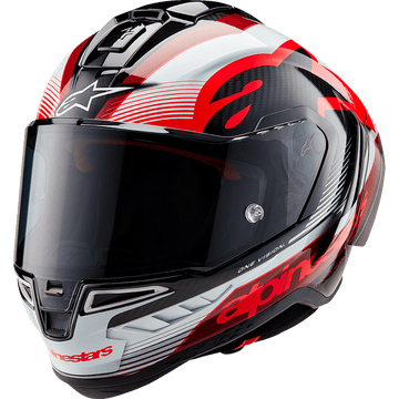 ALPINESTARS Supertech R10 Helmet Team Black/Carbon Red/Gloss White Large 82002241352L