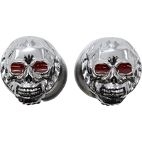 DRAG SPECIALTIES Grips Skull Grips Red Eyes Chrome