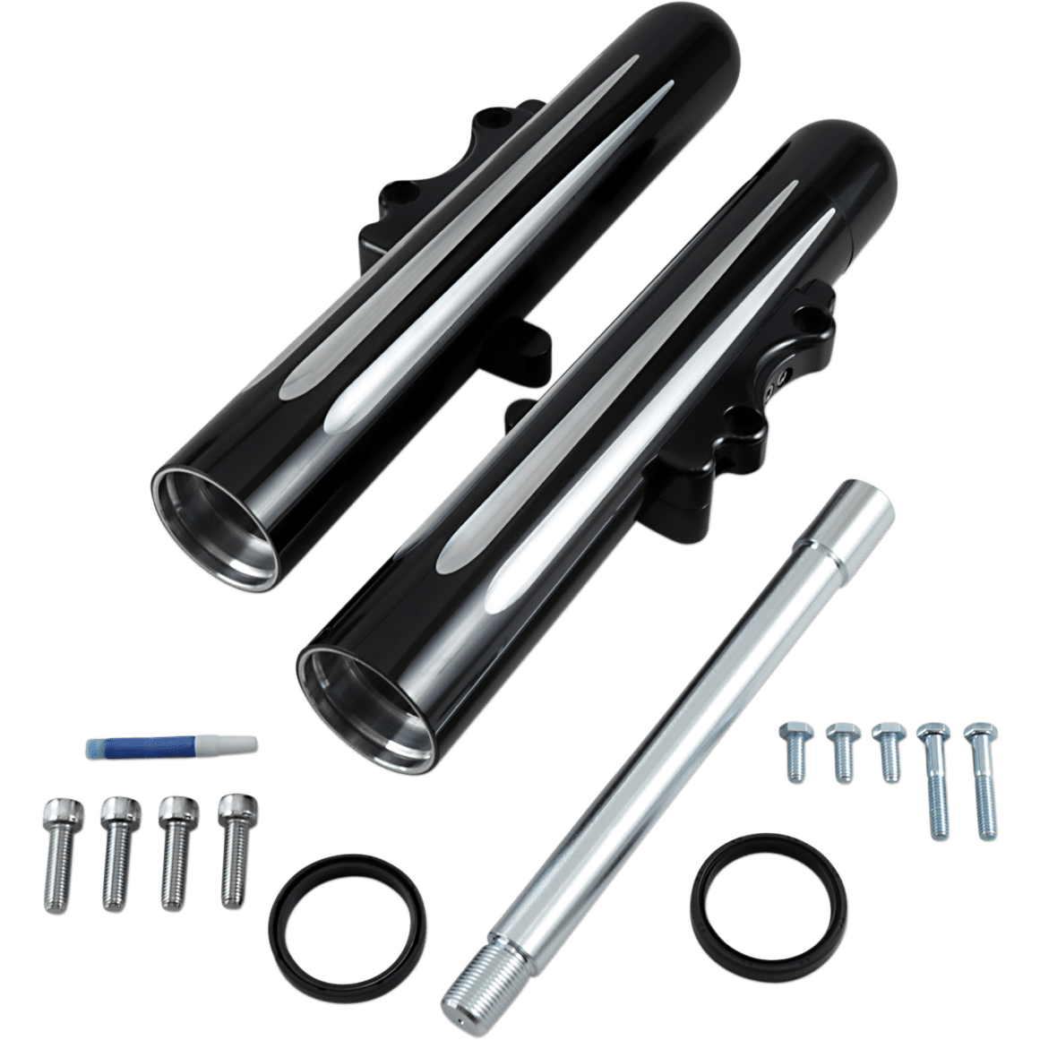 ARLEN NESS Fork Legs Black Anodized Deep Cut Dual Disc 40512