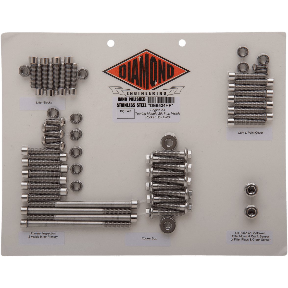 DIAMOND ENGINEERING Fastener Kit Engine/Rocker Box OEM FLT/H DE6524HP