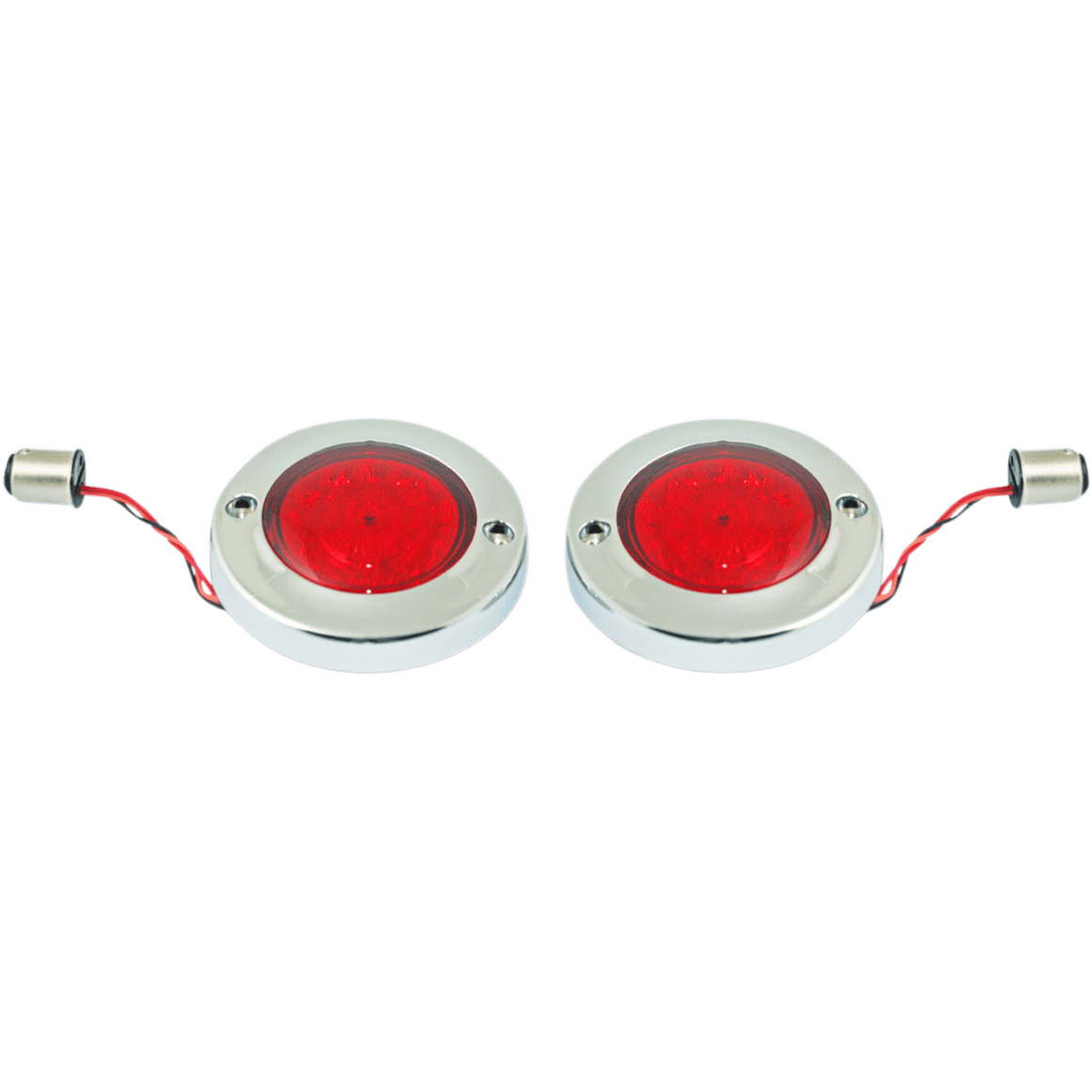 CUSTOM DYNAMICS LED Flat Turn Signals 1156 Chrome Red Lens PBFBR1156CR