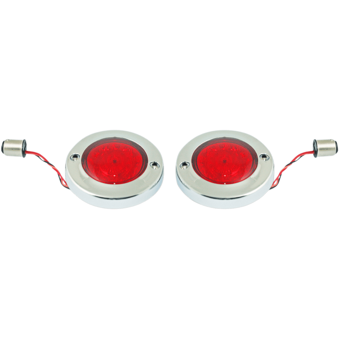 CUSTOM DYNAMICS LED Flat Turn Signals 1156 Chrome Red Lens PBFBR1156CR