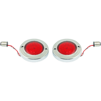 CUSTOM DYNAMICS LED Flat Turn Signals 1156 Chrome Red Lens PBFBR1156CR