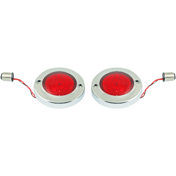 CUSTOM DYNAMICS LED Flat Turn Signals 1156 Chrome Red Lens PBFBR1156CR