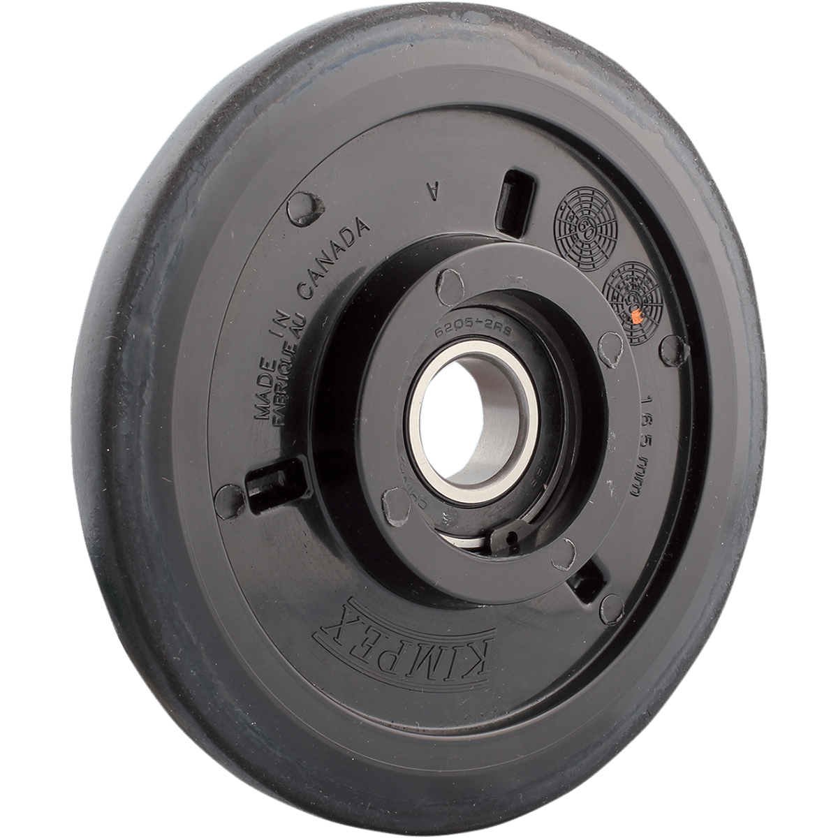 KIMPEX Idler Wheel with Bearing 6205-2RS Black Group 10 165 mm OD x 1" ID