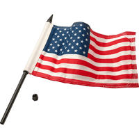 CIRO Flag Pole 12" With 6"x9" American Flag Satin Black