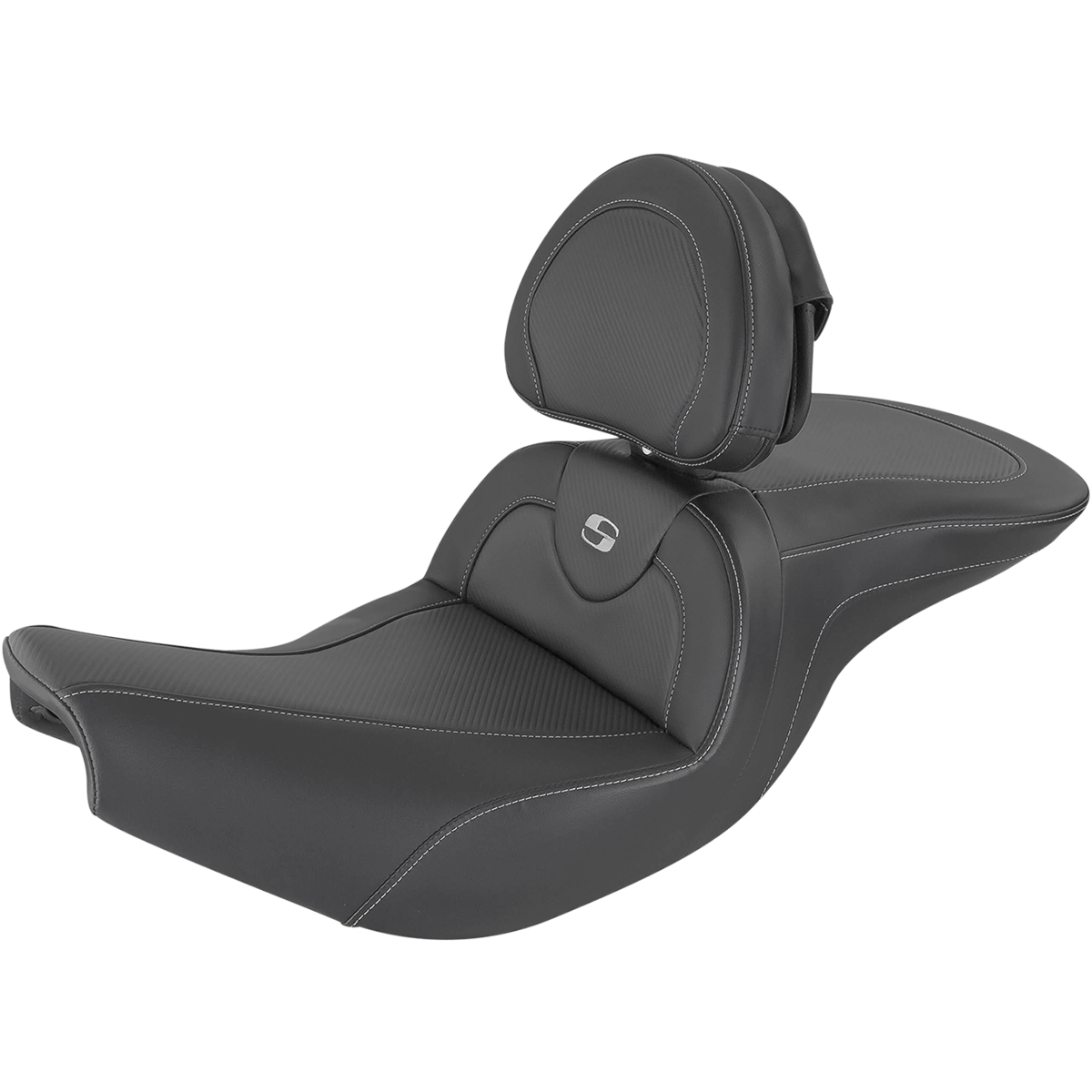 SADDLEMEN Heated Roadsofa™ Seat Carbon Fiber Includes Backrest Black Indian I1407185BRHCT