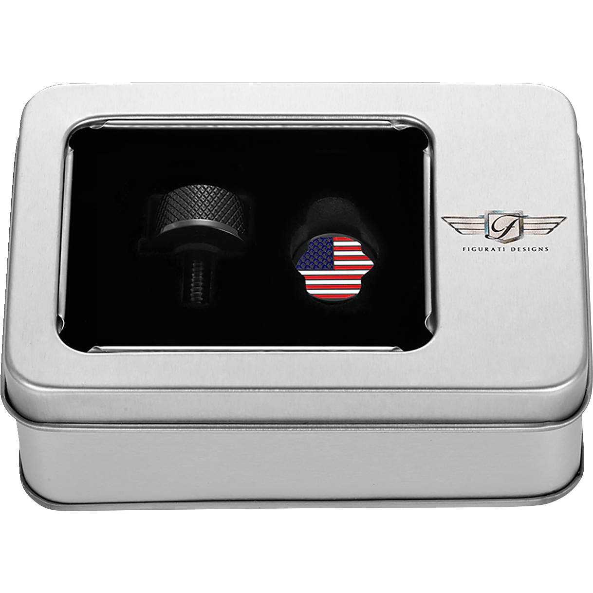 FIGURATI DESIGNS Seat Mounting Knob Black American Flag