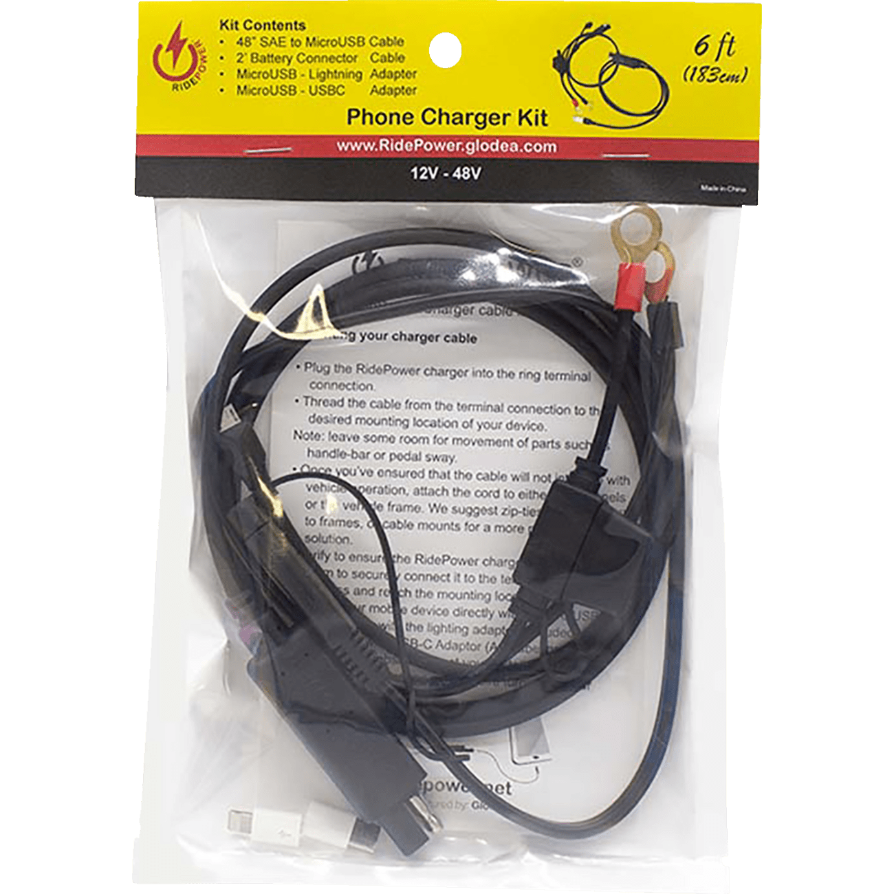 RidePower Phone Charging Cable Kit 6'