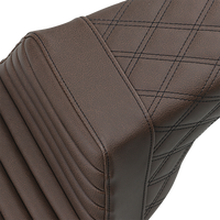 SADDLEMEN Step-Up Seat Front Tuck-n-Roll/Rear Lattice Stitch Brown 89706176BR