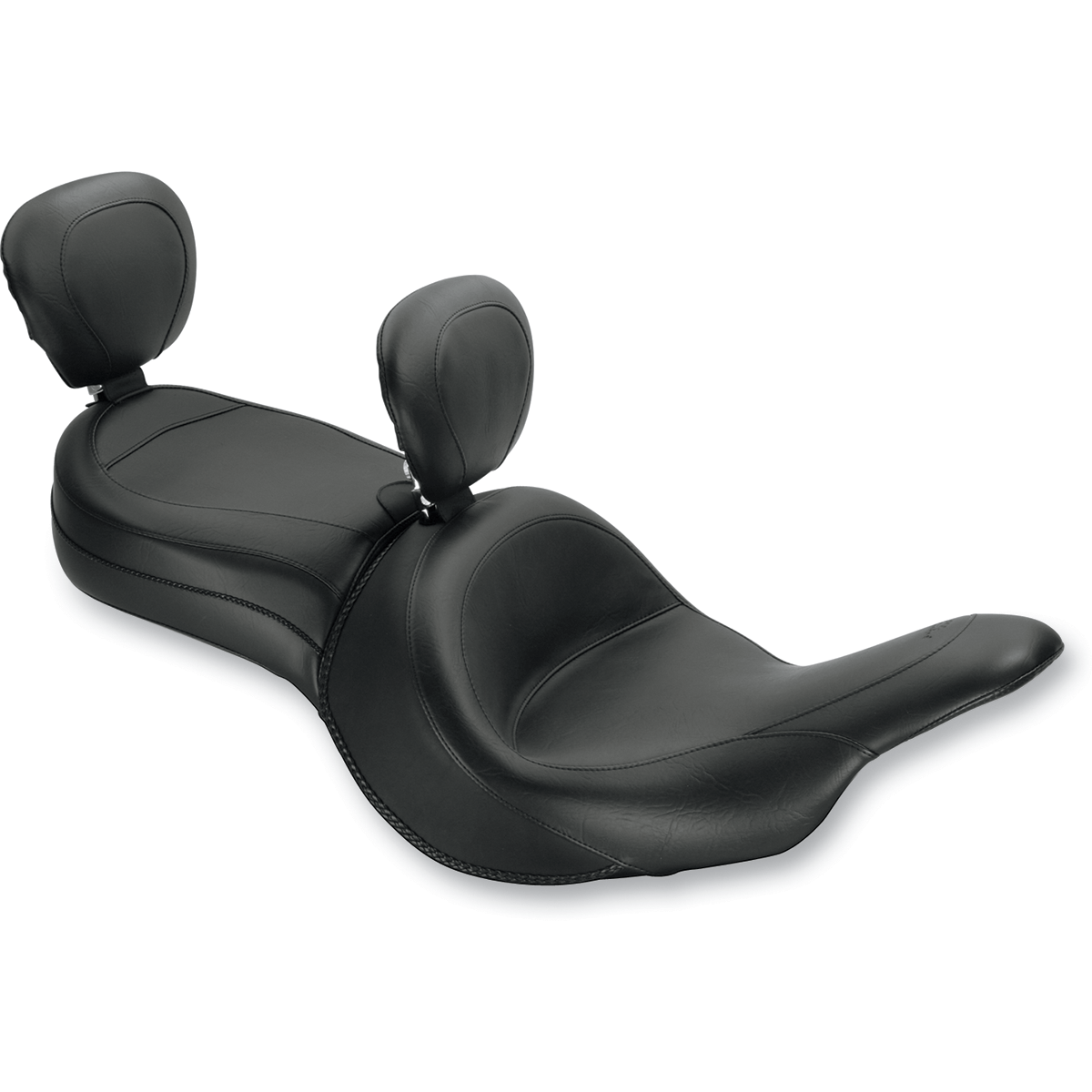 MUSTANG Seat Vintage Wide Touring With Driver Backrest One-Piece Smooth Black Vaquero 79688