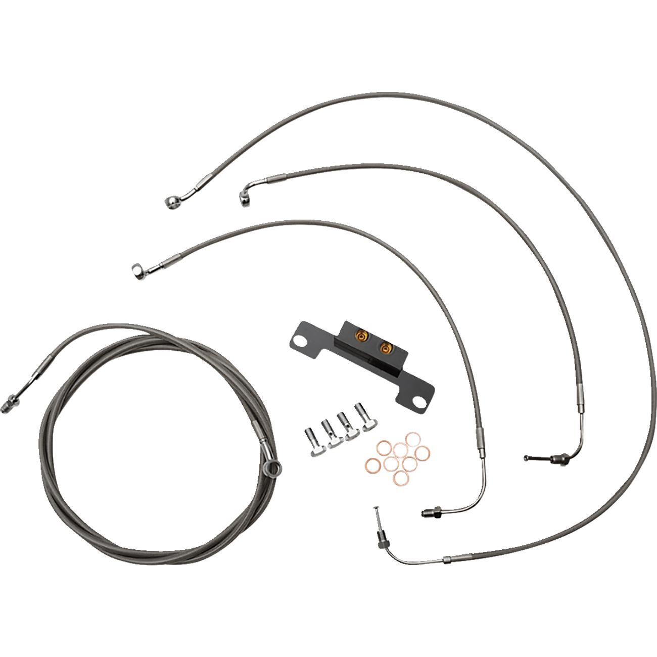 LA CHOPPERS Handlebar Cable/Brake Line Kit Stock Ape Hanger Handlebars Stainless Steel LA8056KT08