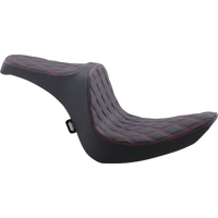 DRAG SPECIALTIES Predator III Seat Double Diamond Black w /Red Stitching Softail '06-'17