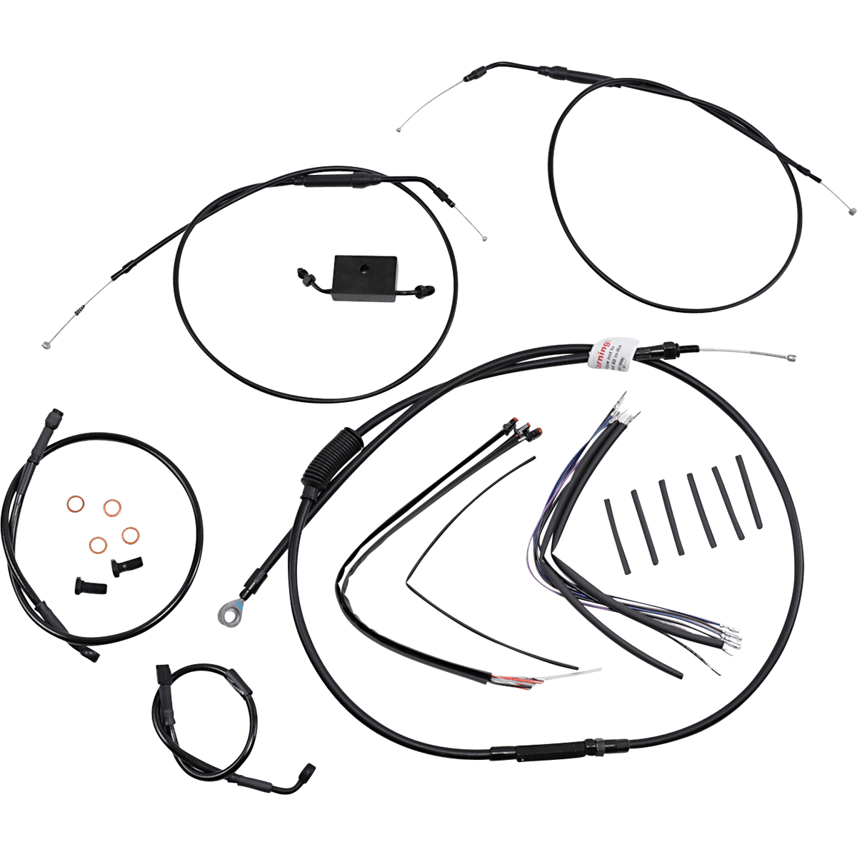 BURLY BRAND Handlebar Cable and Brake Line Kit Extended Sportsters 14" T-Bar Handlebars ABS B301267