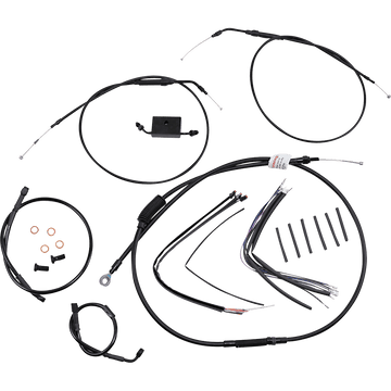 BURLY BRAND Handlebar Cable and Brake Line Kit Extended Sportsters 14" T-Bar Handlebars ABS B301267