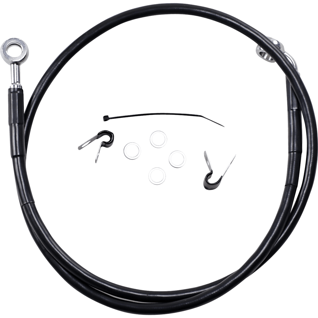 DRAG SPECIALTIES Brake Line Front Black +2" '04-'10 XL