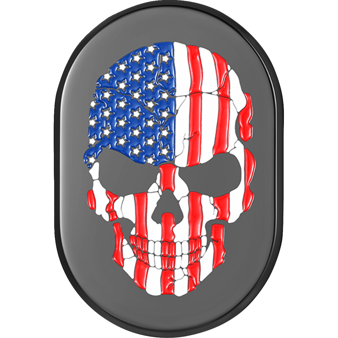 FIGURATI DESIGNS Antenna Cover Left Rear Fender American Flag Skull Black