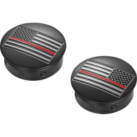 FIGURATI DESIGNS Swing Arm Covers Red Line American Flag Custom Black Reversed FD75AFRLBLK