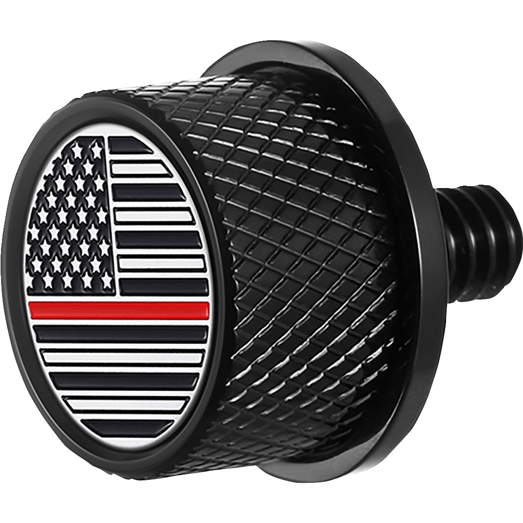 FIGURATI DESIGNS Seat Mounting Knob Black Red Line American Flag