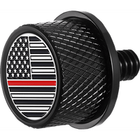 FIGURATI DESIGNS Seat Mounting Knob Black Red Line American Flag