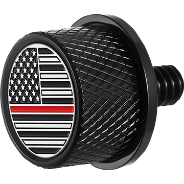 FIGURATI DESIGNS Seat Mounting Knob Black Red Line American Flag