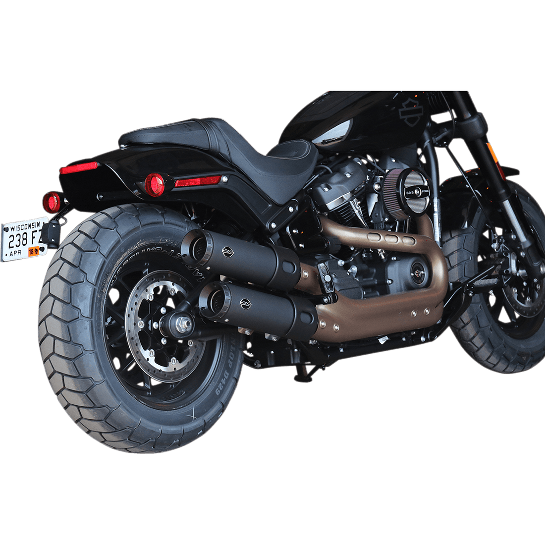 S&S CYCLE Ceramic Black Grand National Mufflers for Fat Bob 5500734