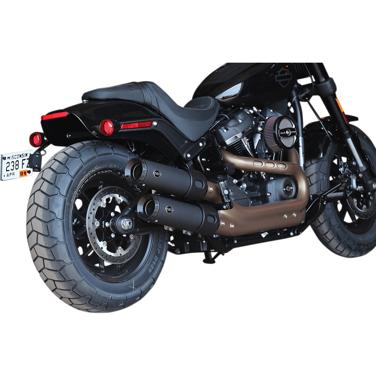 S&S CYCLE Ceramic Black Grand National Mufflers for Fat Bob 5500734