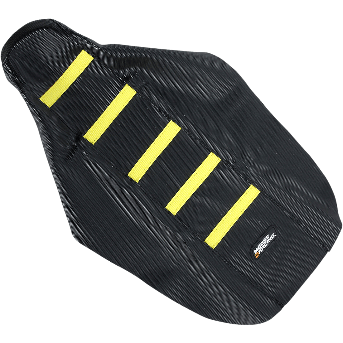 MOOSE RACING Ribbed Seat Cover Black Cover/Yellow Ribs Suzuki