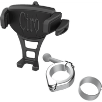 CIRO Phone Holder Constrictor Black Chrome 1-1/8" | 1-1/4" Handlebar Mount