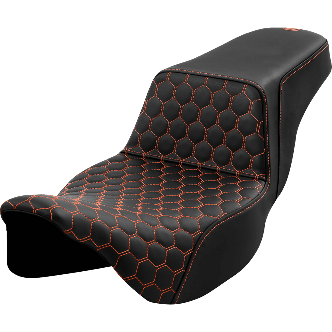 SADDLEMEN Step-Up Seat Honeycomb Extended Reach Orange Stitching FL '08-'23 A80807B178ORA