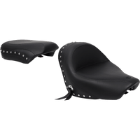 MUSTANG Seat Wide Touring Without Backrest Two-Piece Chrome Studded Black w/Conchos 750Aero 76520