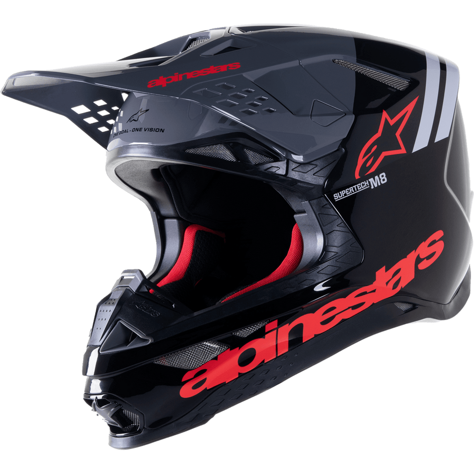 ALPINESTARS Supertech M8 Helmet Radium 2 MIPS® Gloss Black/Neon Red XS