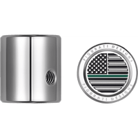 FIGURATI DESIGNS Heel-Toe Shifter Cover Green Line American Flag Stainless Steel FD72HTSCSS