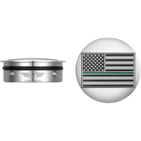 FIGURATI DESIGNS Swing Arm Covers Green Line American Flag Custom Reversed FD72AFGLSS